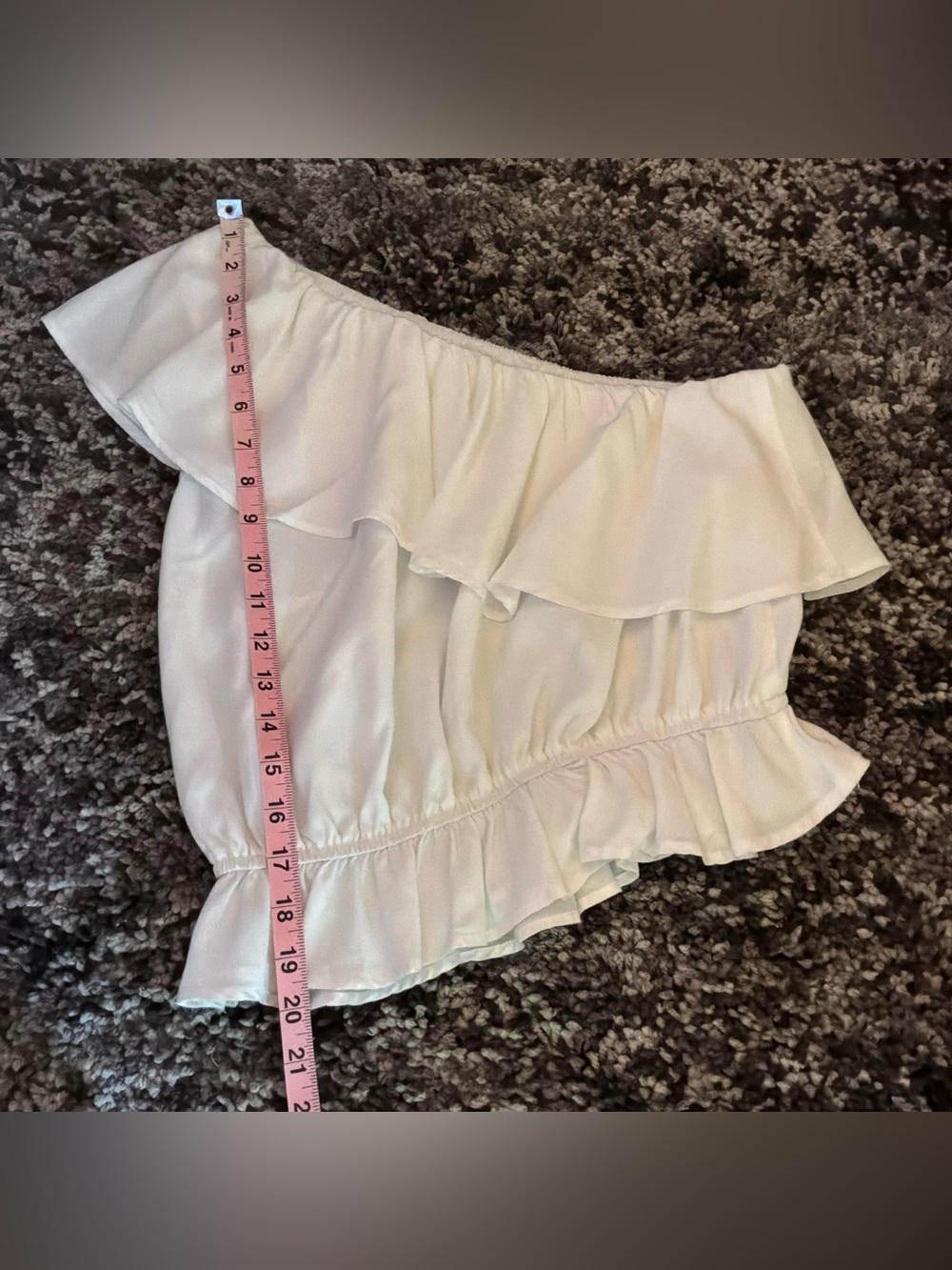 🌙✨Japna White One-Shoulder Ruffle Top - Picture 11 of 14